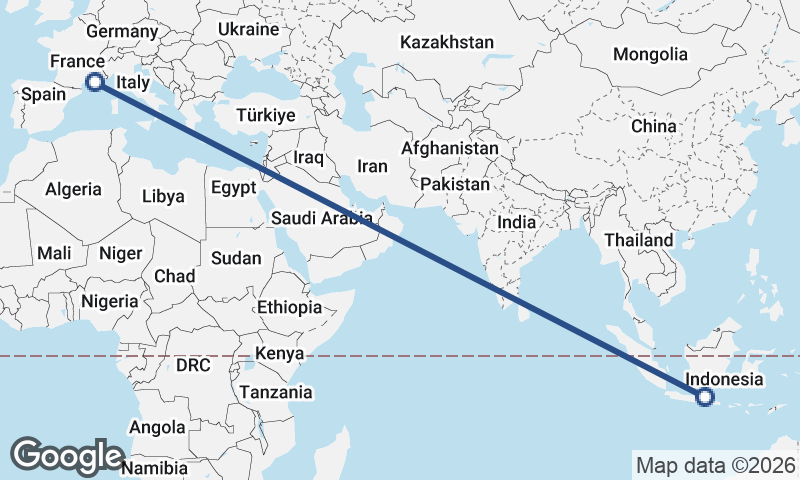 Marseille to Surabaya