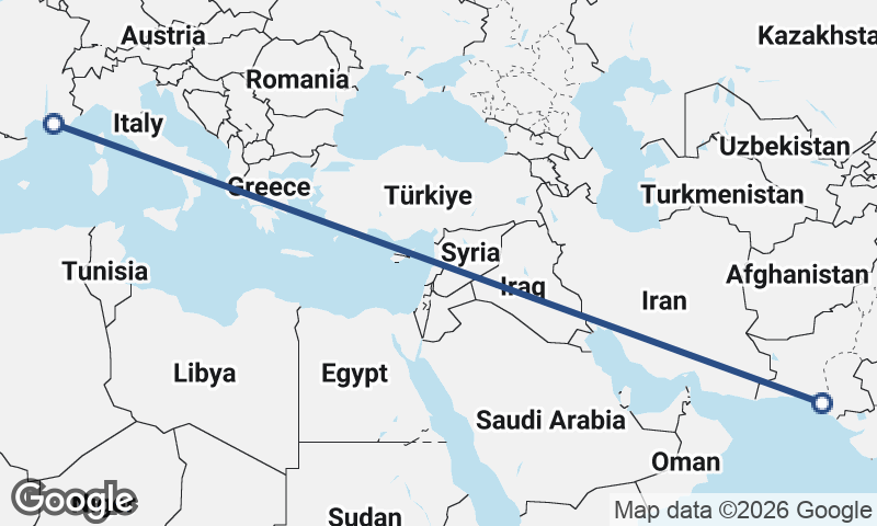 Marseille to Karachi