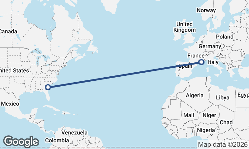 Marseille to Savannah