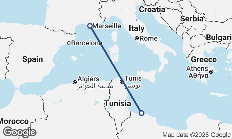 Marseille to Tripoli