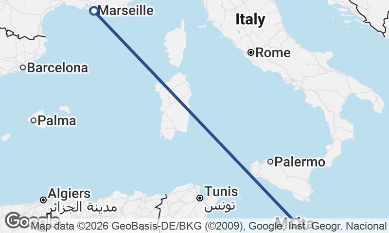 Marseille to Valletta