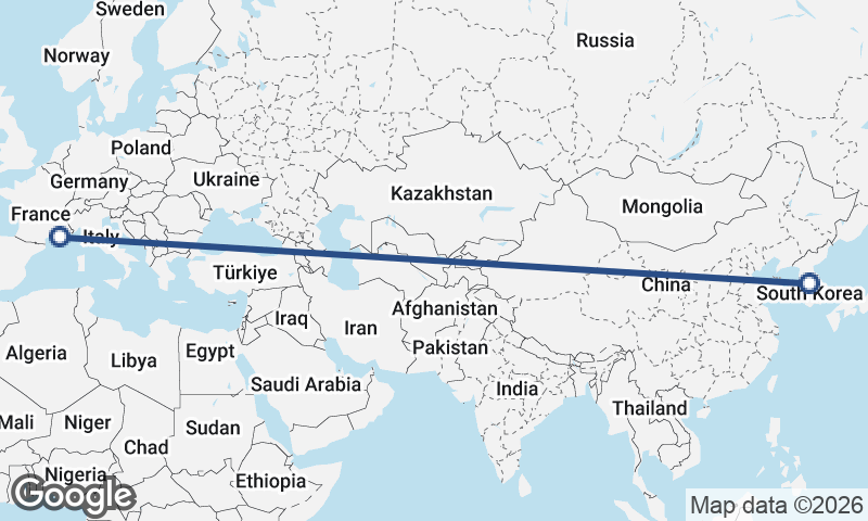 Marseille to Seoul