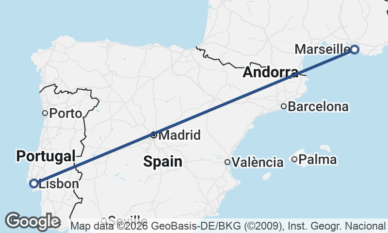 Marseille to Lisbon