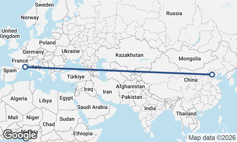 Marseille to Beijing