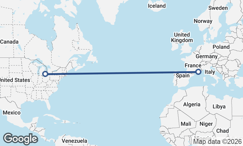 Marseille to Detroit