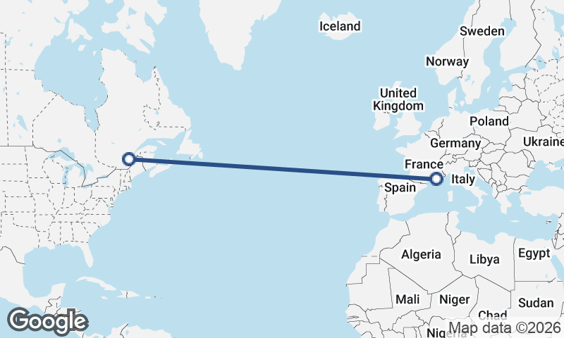 Marseille to Québec