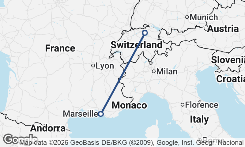 Marseille to Zürich