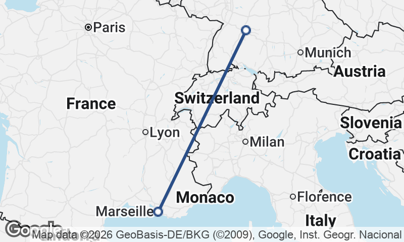 Marseille to Stuttgart