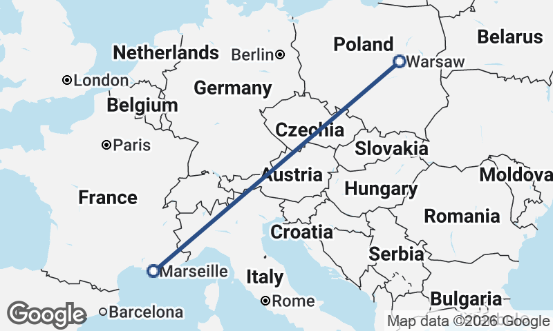 Marseille to Warsaw