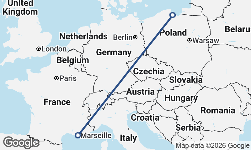 Marseille to Gdańsk