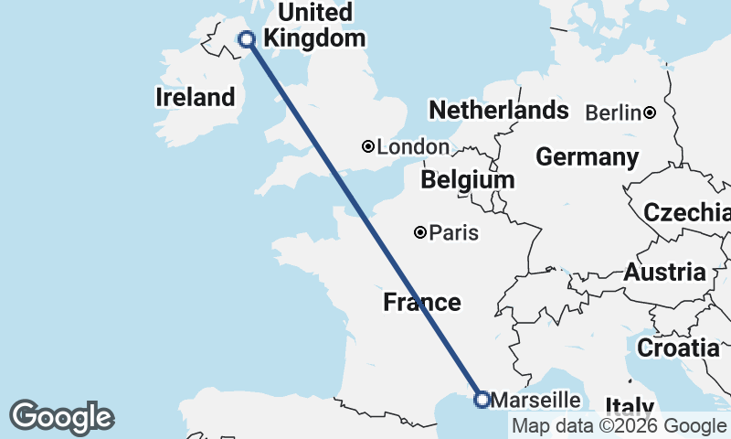 Marseille to Belfast