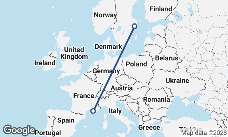 Marseille to Stockholm