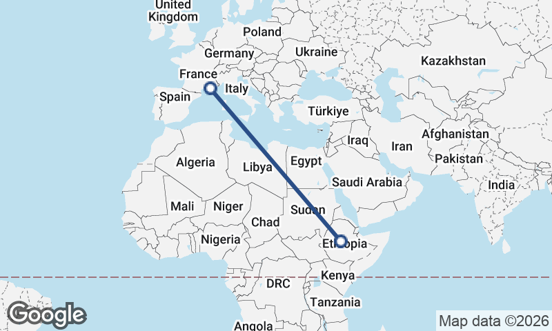 Marseille to Addis Ababa