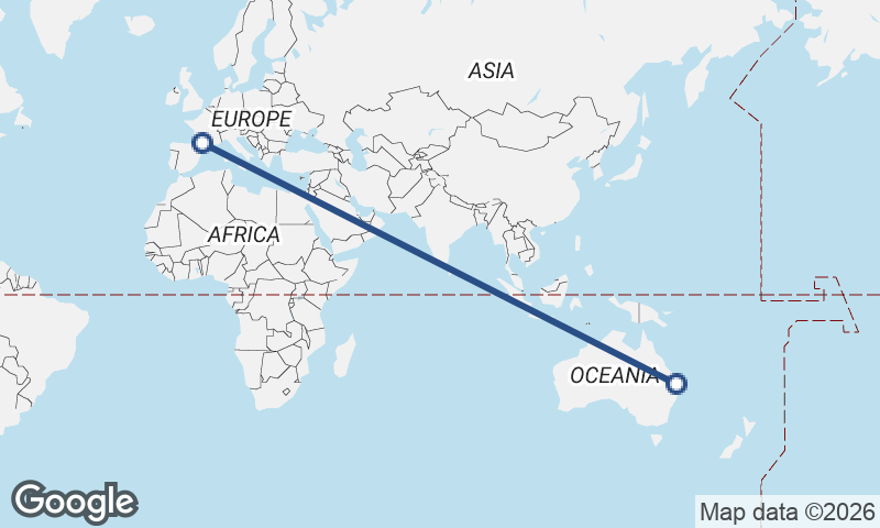 Toulouse to Brisbane