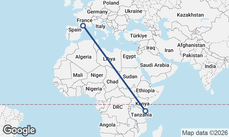 Toulouse to Mombasa