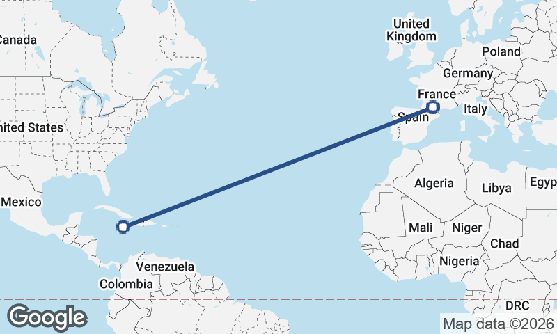 Toulouse to Kingston