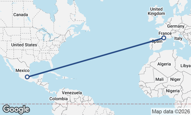 Toulouse to Mexico City