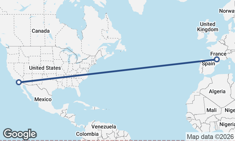 Toulouse to San Diego