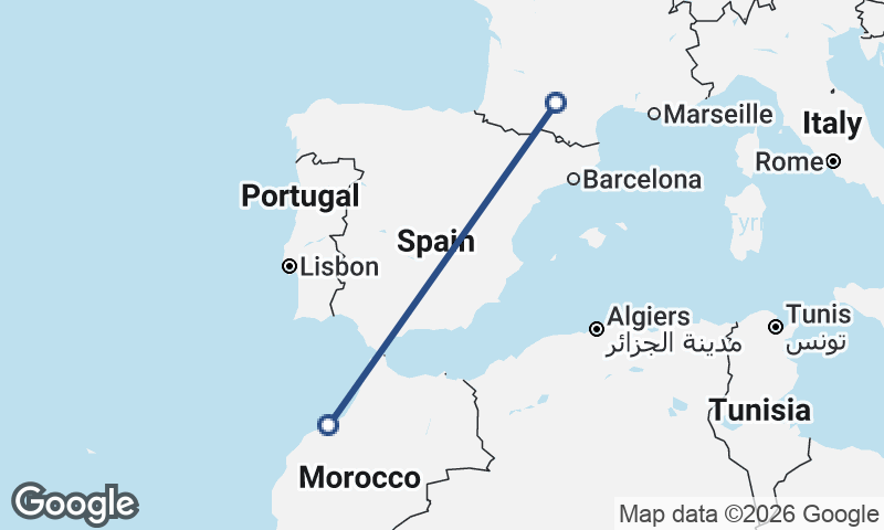 Toulouse to Casablanca