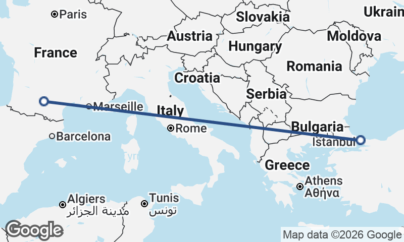 Toulouse to Istanbul