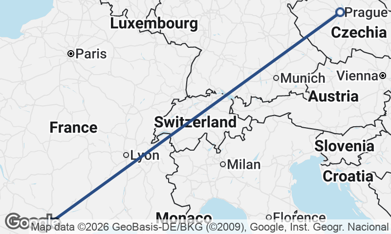 Toulouse to Prague