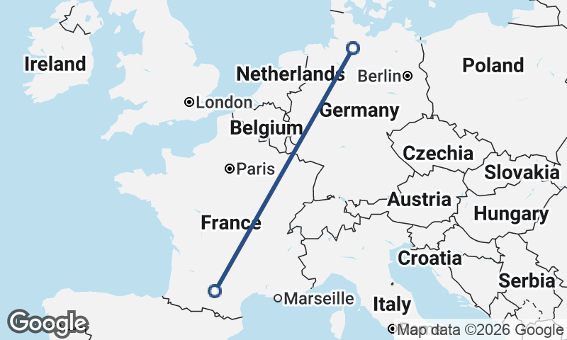 Toulouse to Hamburg