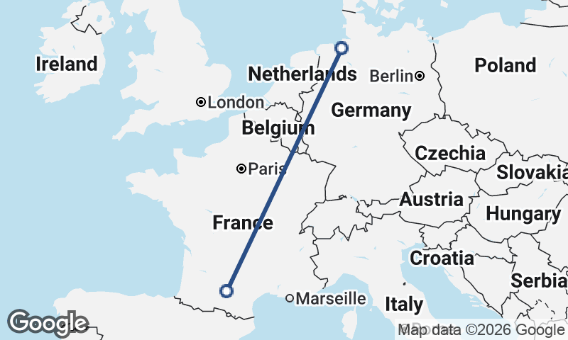 Toulouse to Bremerhaven