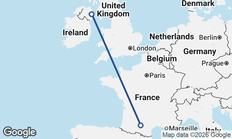 Toulouse to Belfast
