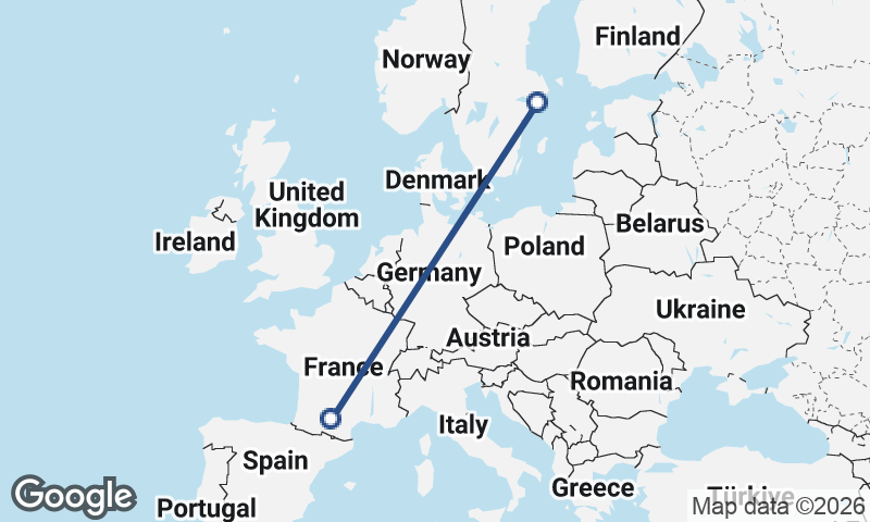 Toulouse to Stockholm