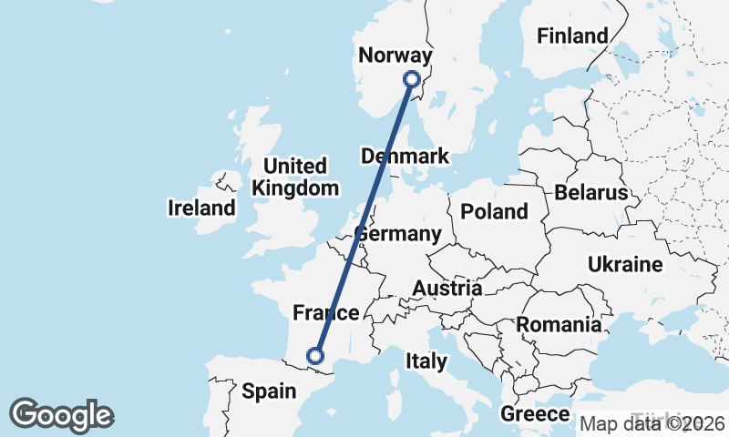 Toulouse to Oslo