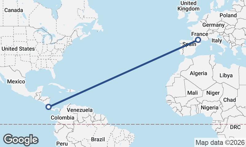 Toulouse to San José