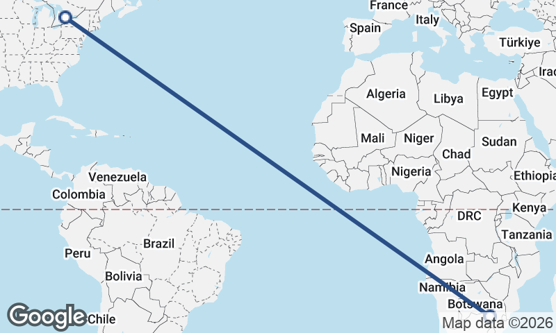 Toronto to Johannesburg