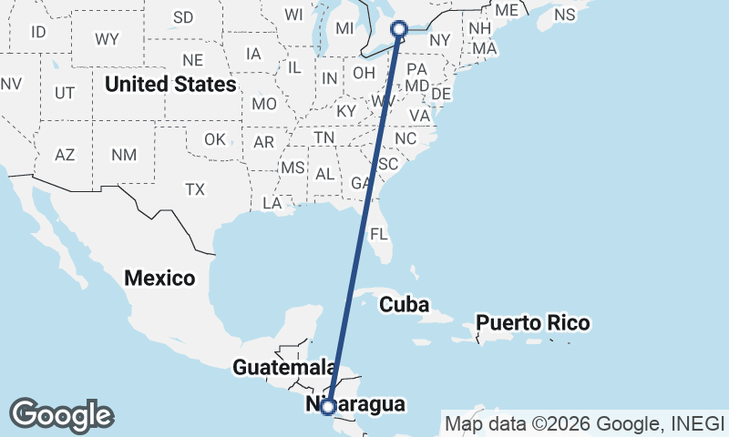Toronto to Managua