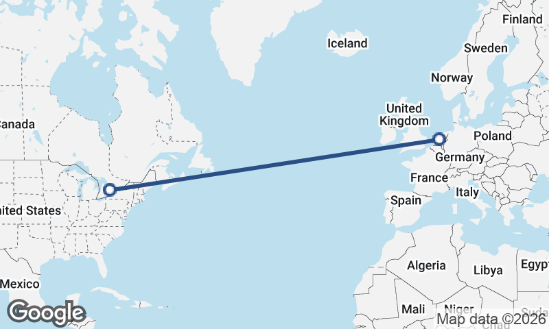 Toronto to Amsterdam