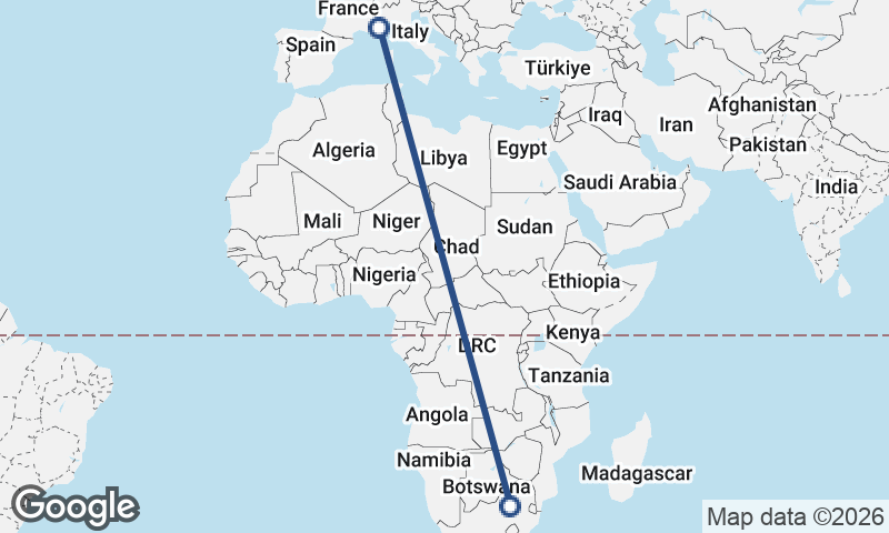 Nice to Johannesburg