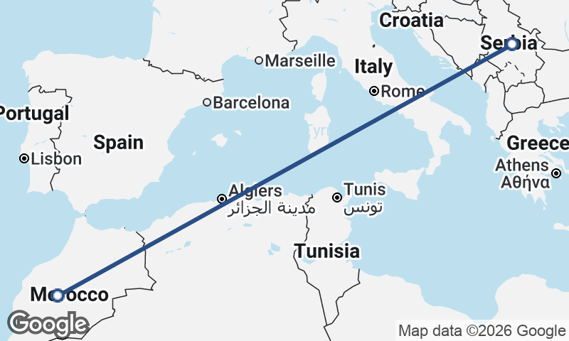 Serbia to Morocco