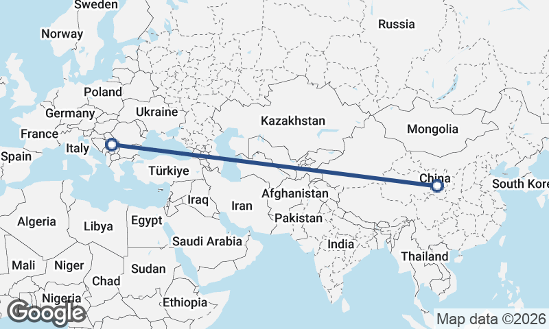 Serbia to China