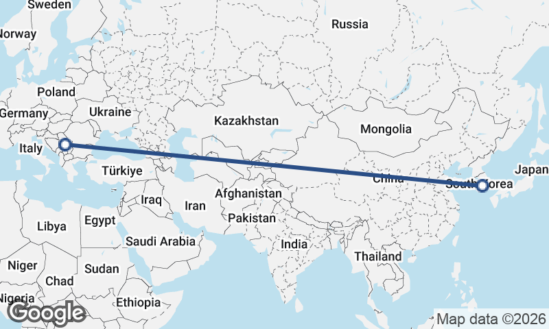 Serbia to South Korea