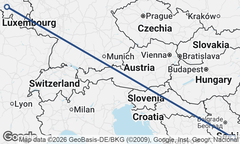 Serbia to Belgium