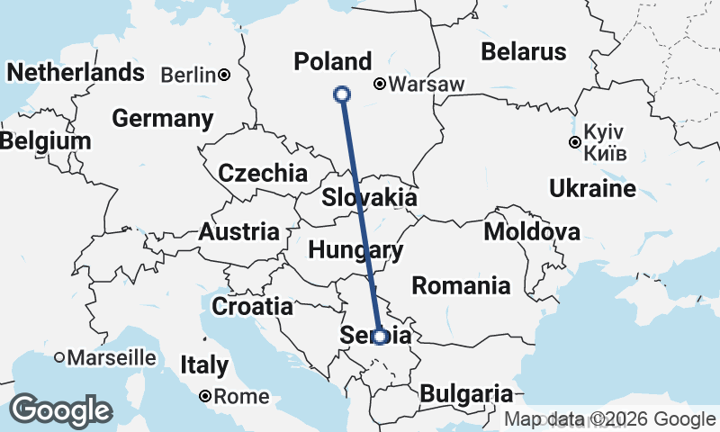 Serbia to Poland