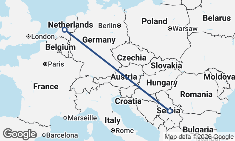 Serbia to Netherlands