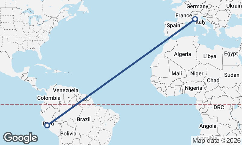 Genoa to Lima