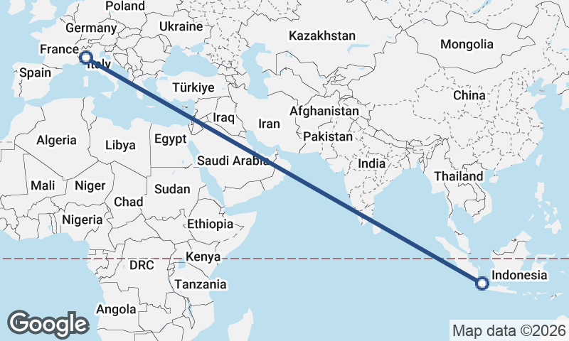 Genoa to Jakarta