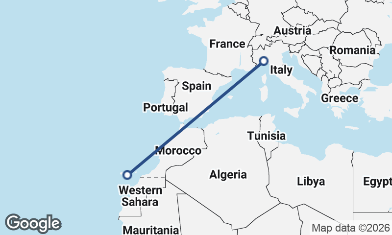 Genoa to Las Palmas de Gran Canaria