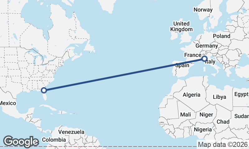 Genoa to Jacksonville