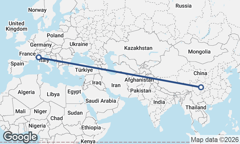 Genoa to Chengdu