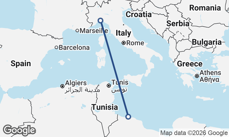 Genoa to Tripoli