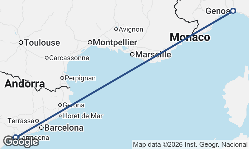 Genoa to Tarragona