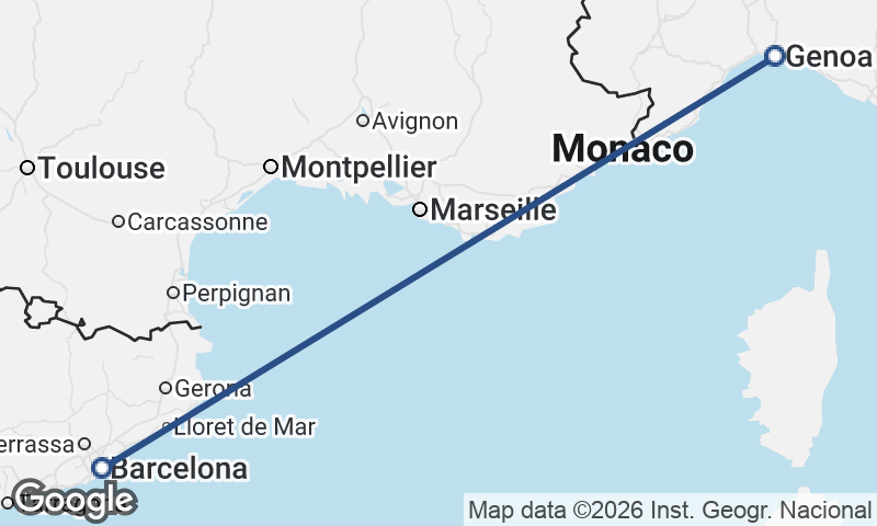 Genoa to Barcelona