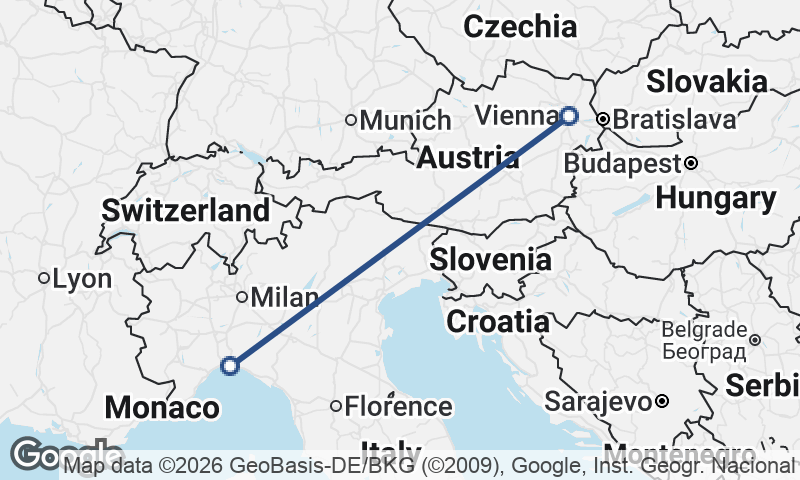 Genoa to Vienna